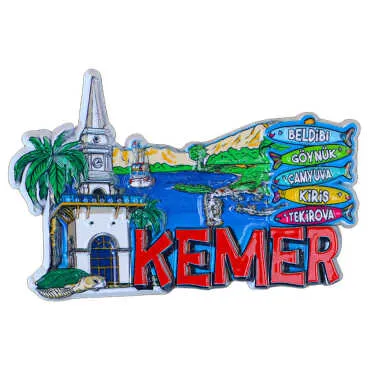 Colorful Kemer Themed Metal Refrigerator Magnet - 3