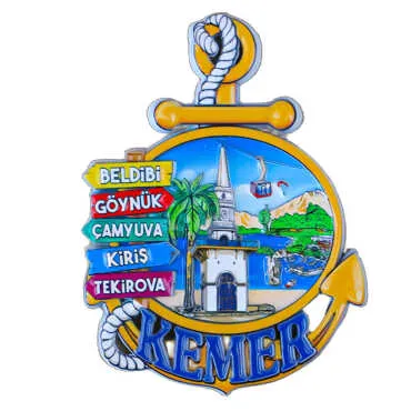 Colorful Kemer Themed Metal Refrigerator Magnet - 4