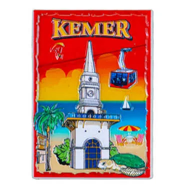 Colorful Kemer Themed Metal Refrigerator Magnet - 5