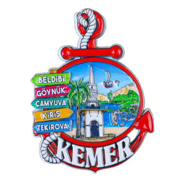 Colorful Kemer Themed Metal Refrigerator Magnet - 9