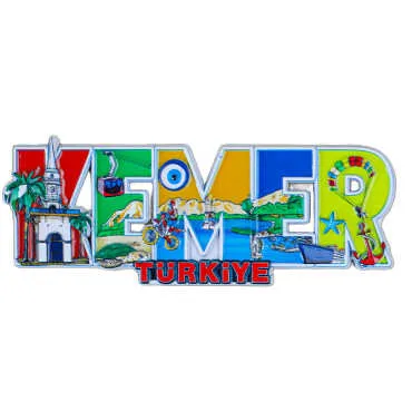 Colorful Kemer Themed Metal Refrigerator Magnet - 13