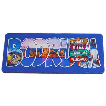Bodrum Themed Metallic Refrigerator Magnet 50x100 mm - 5