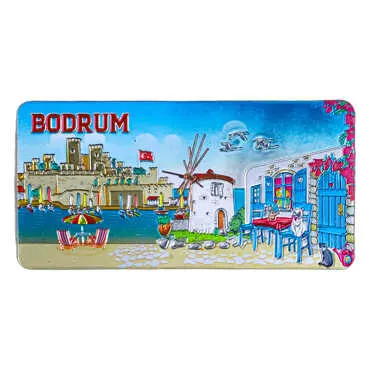 Bodrum Themed Metallic Refrigerator Magnet 50x100 mm - 6