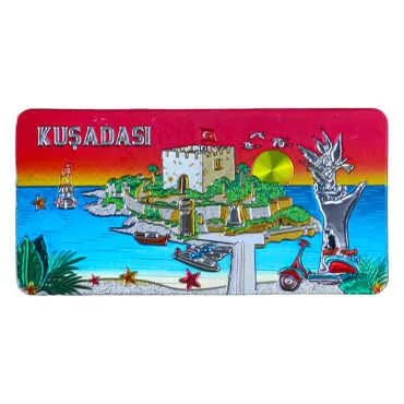 Kuşadası Themed Metallic Refrigerator Magnet 50x100 mm - 12