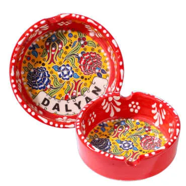 Dalyan Themed Ceramic Small Classic Embossed Ashtray