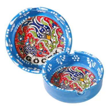 Göcek Themed Ceramic Small Classic Embossed Ashtray