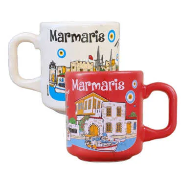 Marmaris Temalı Yöresel Seramik Kapuçino Kupa
