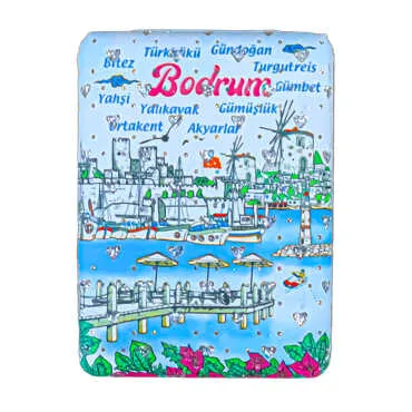 Wholesale Bodrum Themed Myros Rectangle PU Mirror