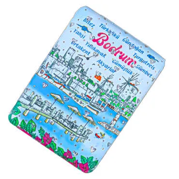 Bodrum Themed Myros Rectangular Curved PU Mirror - 6
