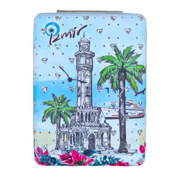Izmir Themed Myros Rectangular Curved PU Mirror