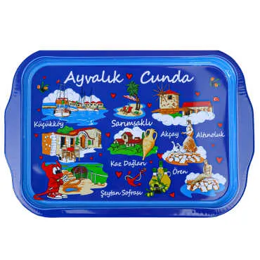 Ayvalık Themed Double Sided Printed Tray 23x30 cm - 4