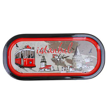 İstanbul Themed Oval Tray 35X16 Cm - 3