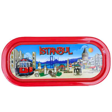 İstanbul Themed Oval Tray 35X16 Cm - 4