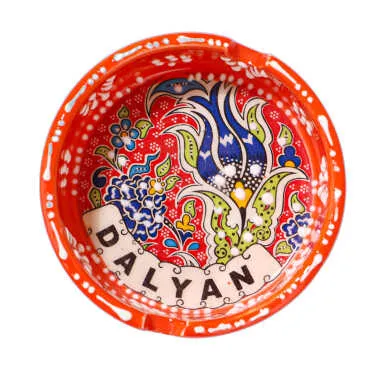 Dalyan Themed Ceramic Small Classic Embossed Ashtray - 4