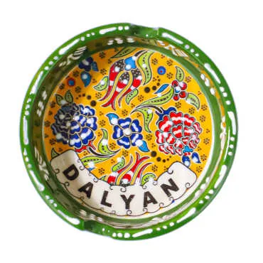Dalyan Themed Ceramic Small Classic Embossed Ashtray - 5