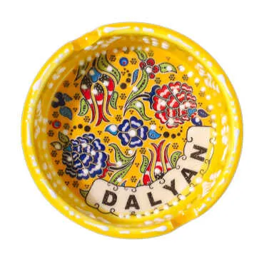 Dalyan Themed Ceramic Small Classic Embossed Ashtray - 6