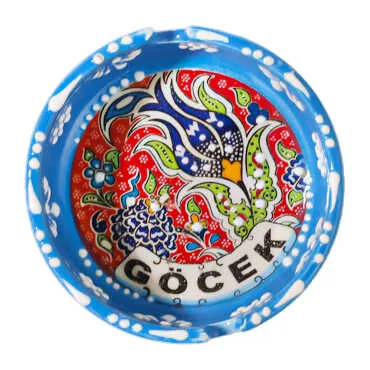 Göcek Temalı Çini Küçük Klasik Özel Kabartma Küllük - 2