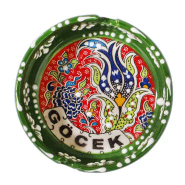 Göcek Temalı Çini Küçük Klasik Özel Kabartma Küllük - 4