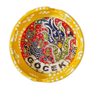 Göcek Temalı Çini Küçük Klasik Özel Kabartma Küllük - 5