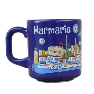 Marmaris Temalı Yöresel Seramik Kapuçino Kupa - 4