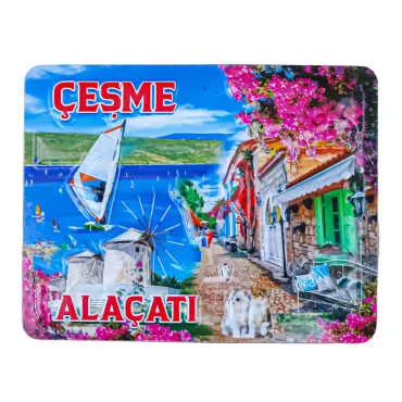 Alaçatı Themed Embossed PVC Refrigerator Magnet 70x90 mm - 7