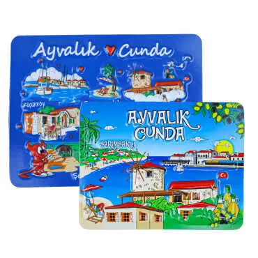 Ayvalık Themed Embossed PVC Refrigerator Magnet 70x90 mm - 2