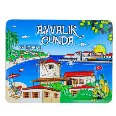 Ayvalık Themed Embossed PVC Refrigerator Magnet 70x90 mm - 4