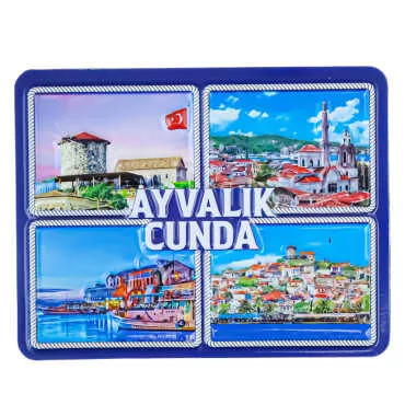 Ayvalık Themed Embossed PVC Refrigerator Magnet 70x90 mm - 6