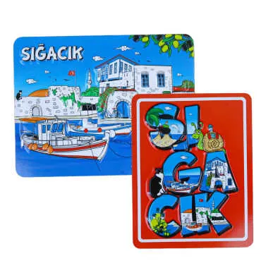Sığacık Themed Embossed PVC Refrigerator Magnet 70x90 mm - 2