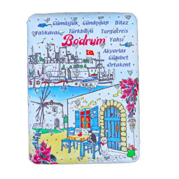 Bodrum Themed Myros Rectangular Curved PU Mirror - 5