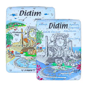 Didim Themed Myros Rectangular Curved PU Mirror - 2