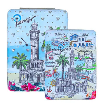 Izmir Themed Myros Rectangular Curved PU Mirror - 2