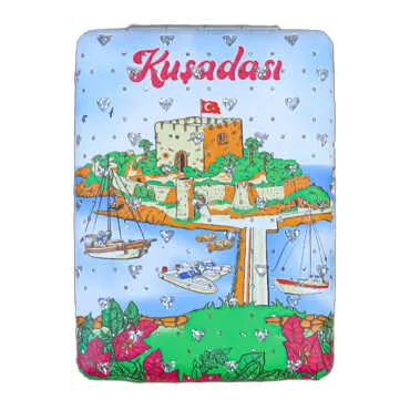 Kuşadası Themed Myros Rectangular Curved PU Mirror - 3