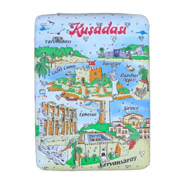 Kuşadası Themed Myros Rectangular Curved PU Mirror - 4