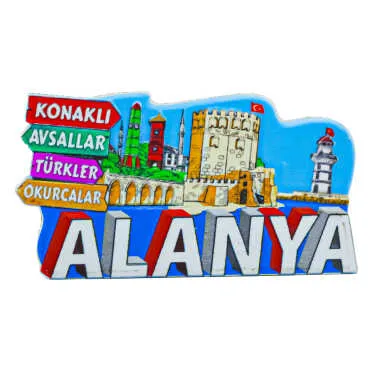 Alanya Themed Myros Local Polyester Refrigerator Magnet - 17