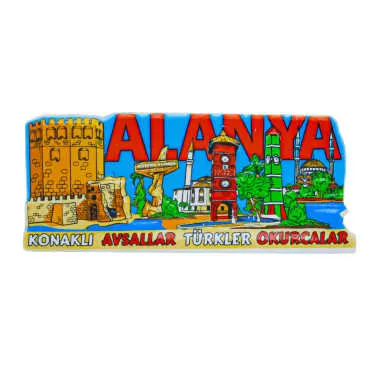 Alanya Themed Myros Local Polyester Refrigerator Magnet