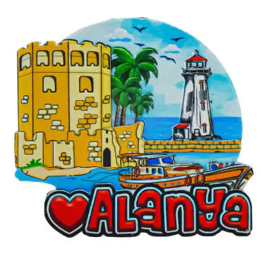 Alanya Themed Myros Local Polyester Refrigerator Magnet - 10