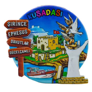 Kuşadası Temalı Myros Yöresel Polyester Magnet - 17