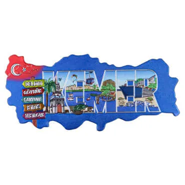 Kemer Themed Metallic Map Refrigerator Magnet - 4