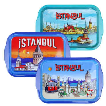 Toptan İstanbul Temalı Tepsi Çift Yön Baskılı 23*30 CM - 3