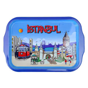 Toptan İstanbul Temalı Tepsi Çift Yön Baskılı 23*30 CM - 5