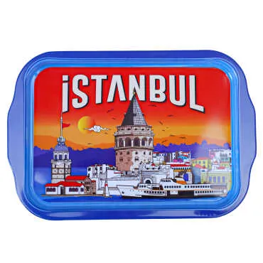 Toptan İstanbul Temalı Tepsi Çift Yön Baskılı 23*30 CM - 6