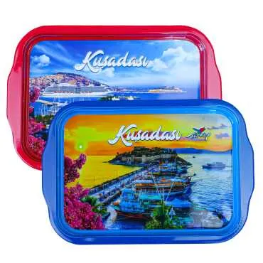 Wholesale Kuşadası Themed Double Sided Printed Tray 23x30 cm - 4