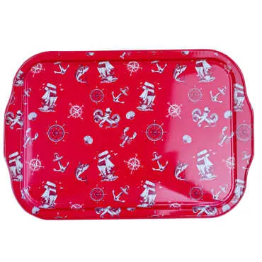 Wholesale Bodrum Themed Double Sided Printed Tray 23x30 CM - 2