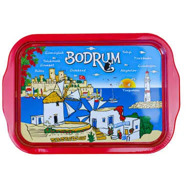 Wholesale Bodrum Themed Double Sided Printed Tray 23x30 CM