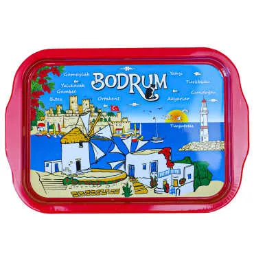 Wholesale Bodrum Themed Double Sided Printed Tray 23x30 CM - 4