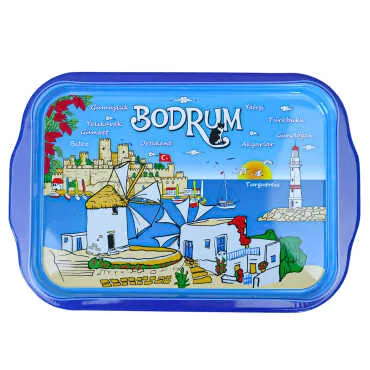 Wholesale Bodrum Themed Double Sided Printed Tray 23x30 CM - 5