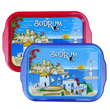 Wholesale Bodrum Themed Double Sided Printed Tray 23x30 CM - 3