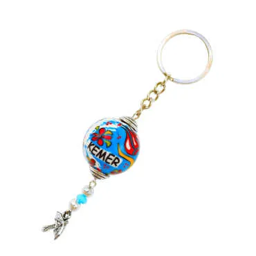 Kemer Themed Turkish Ceramic Ball Keychain - 2
