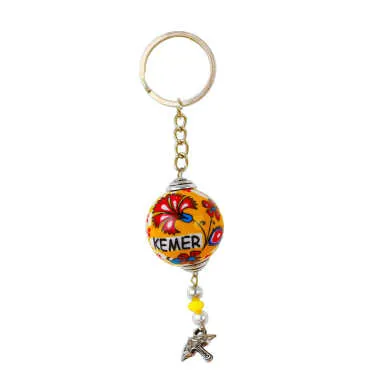 Kemer Themed Turkish Ceramic Ball Keychain - 5